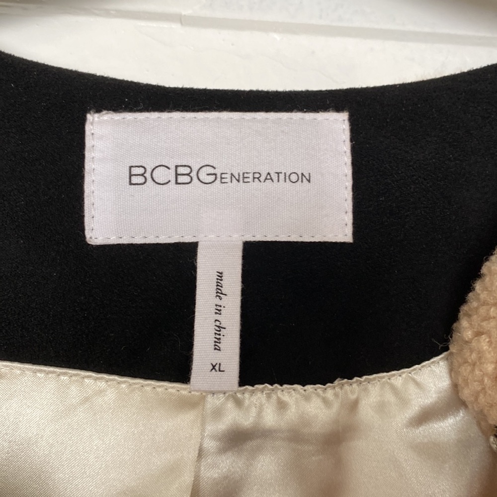 Beige BCBGeneration Faux Fur Jacket Size XL NWT - Picture 8 of 11